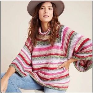 Anthropologie colourful striped knit sweater (M|L)